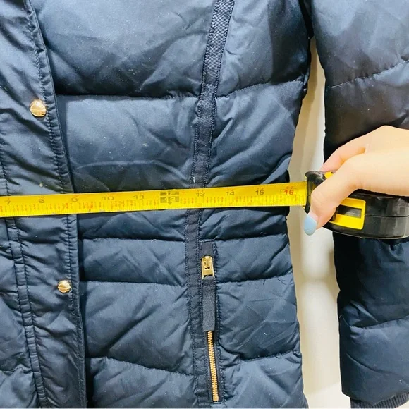 ZARA Winter Puffer Coat Womens M Black Preppy Comfort Duck Feather Down Hooded - Picture 5 of 7